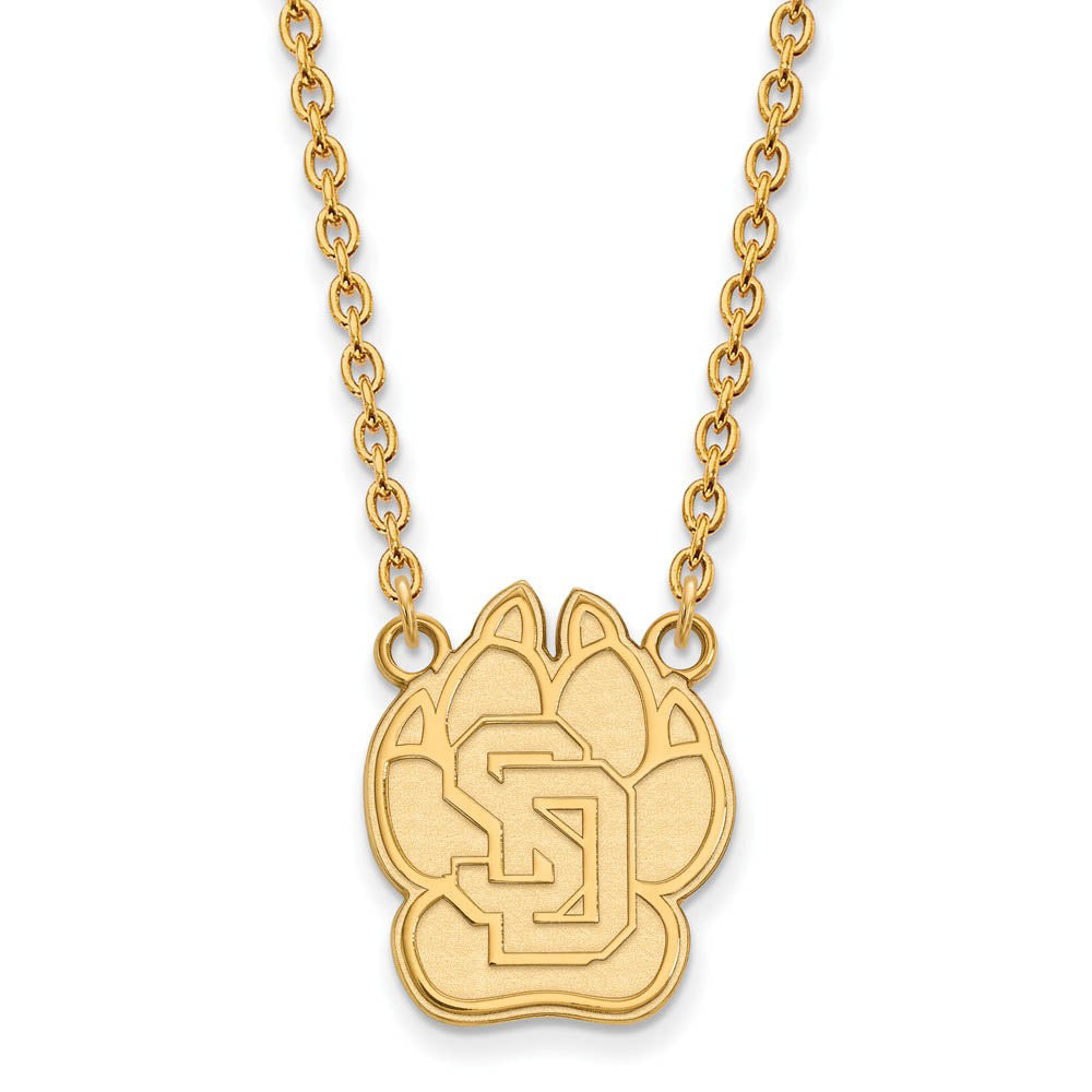 10k Yellow Gold South Dakota Large Coyote Paw Pendant Necklace, Item N11849 by The Black Bow Jewelry Co.