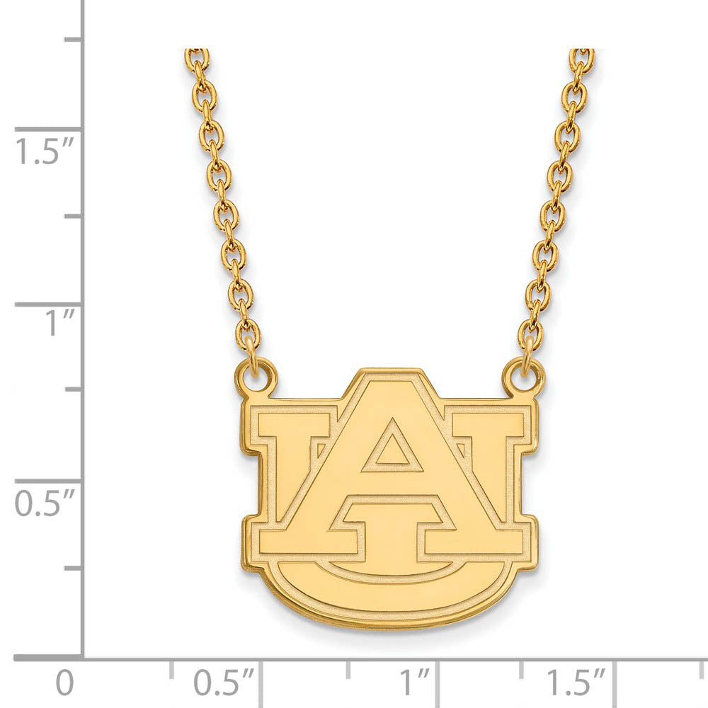 Alternate view of the 10k Yellow Gold Auburn U Large 'AU' Pendant Necklace by The Black Bow Jewelry Co.
