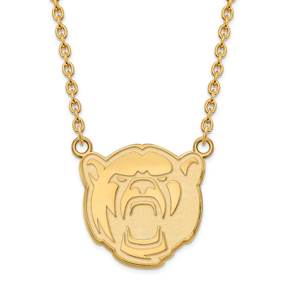 10k Yellow Gold Baylor U Large Pendant Necklace, Item N11954 by The Black Bow Jewelry Co.
