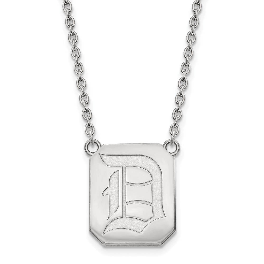 14k White Gold Duquesne U Large Pendant Necklace, Item N12013 by The Black Bow Jewelry Co.