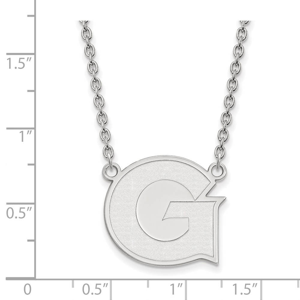 Alternate view of the 14k White Gold Georgetown U Large Initial G Pendant Necklace by The Black Bow Jewelry Co.