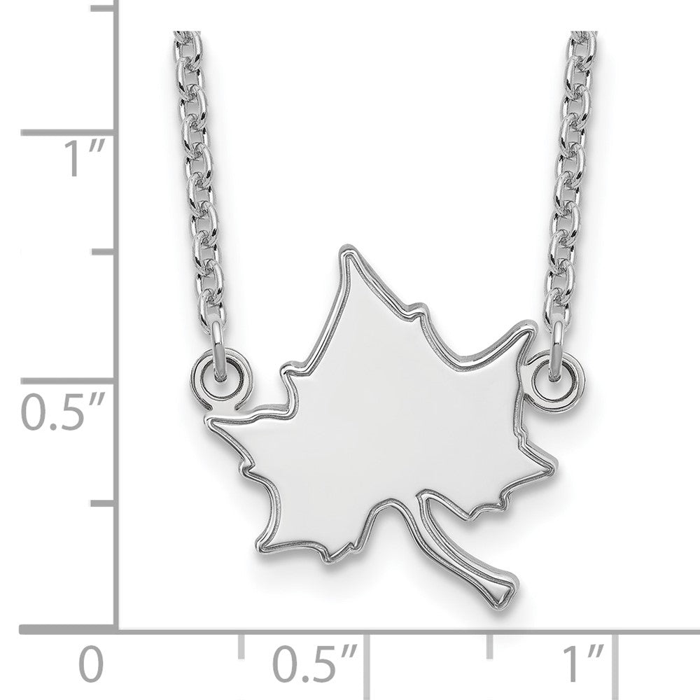 Alternate view of the 14k White Gold Indiana State Large Pendant Necklace by The Black Bow Jewelry Co.