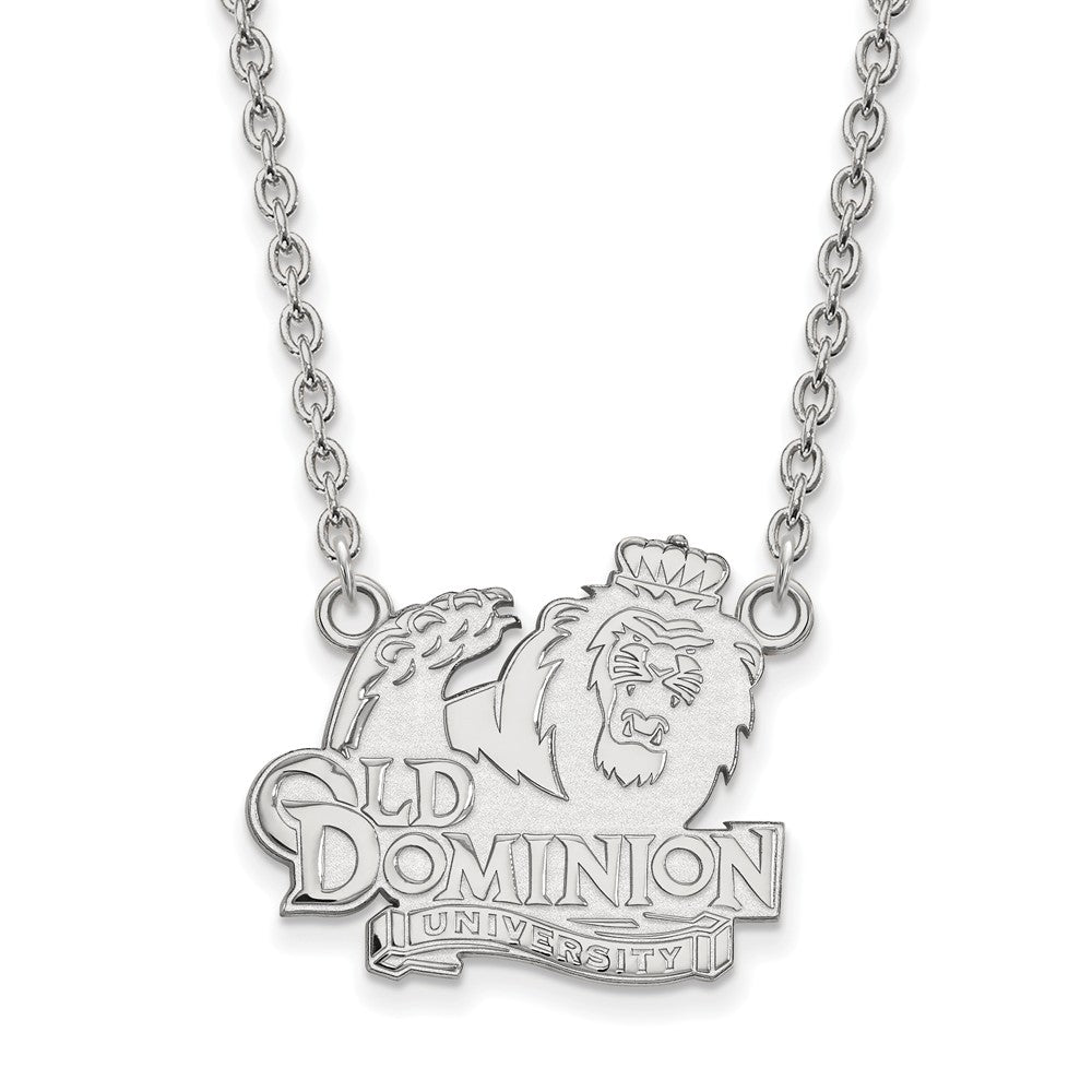 14k White Gold Old Dominion U Large Pendant Necklace, Item N12086 by The Black Bow Jewelry Co.