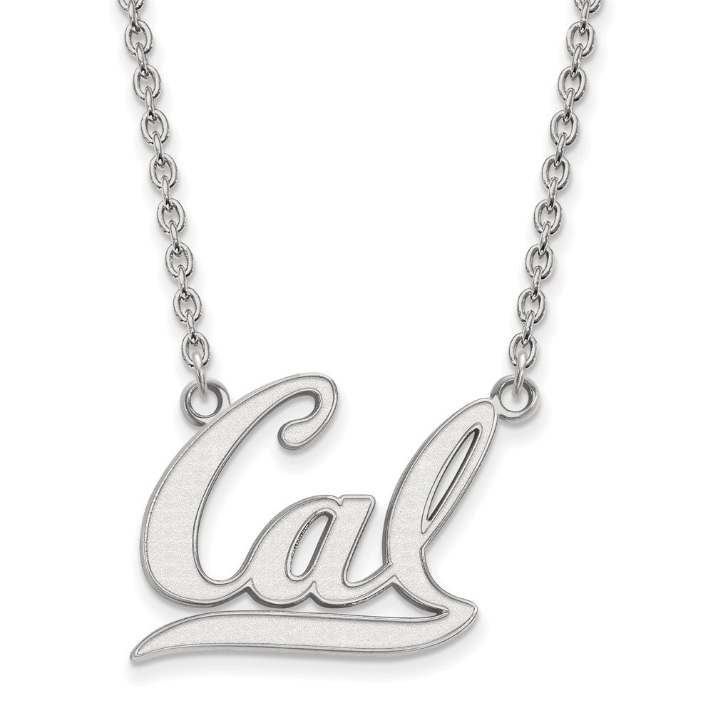 14k White Gold California Berkeley Large 'Cal' Pendant Necklace, Item N12094 by The Black Bow Jewelry Co.