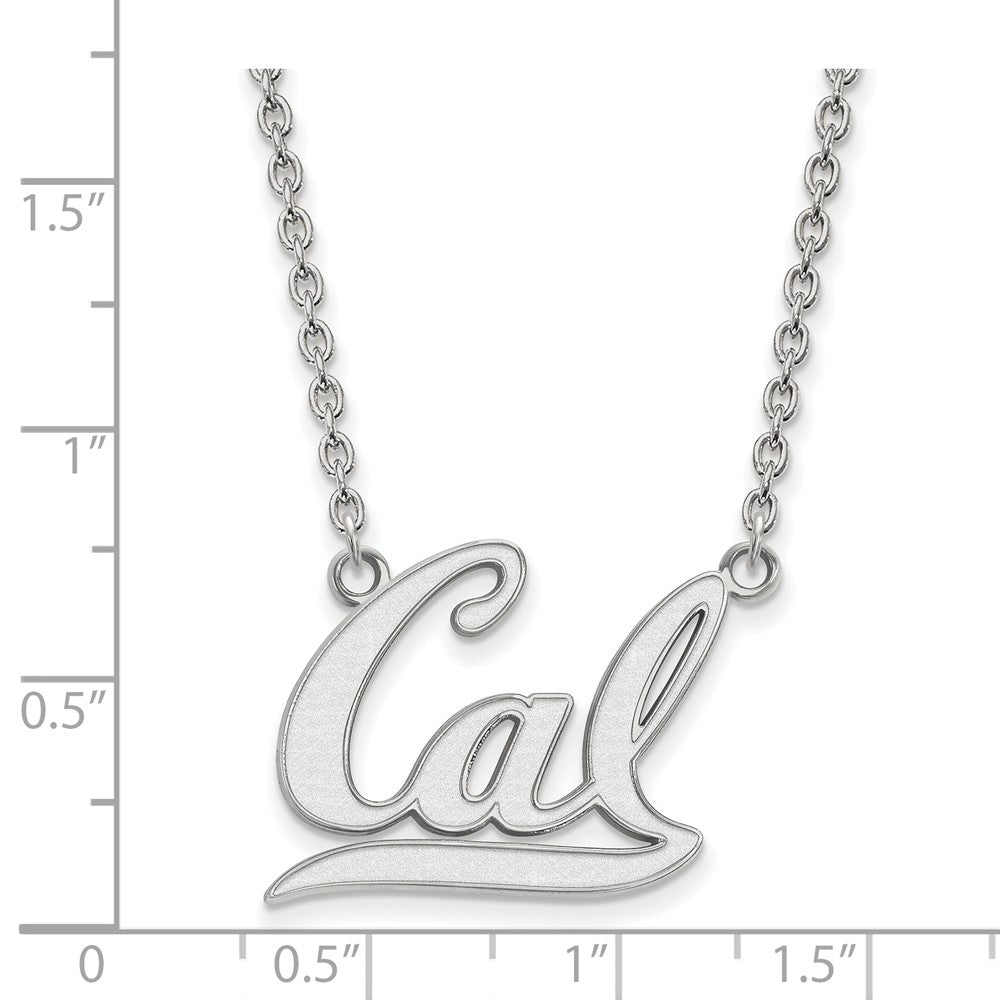Alternate view of the 14k White Gold California Berkeley Large 'Cal' Pendant Necklace by The Black Bow Jewelry Co.
