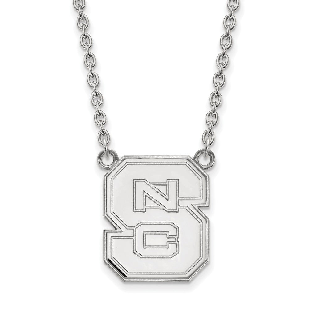 14k White Gold North Carolina Large 'NCS' Pendant Necklace, Item N12122 by The Black Bow Jewelry Co.