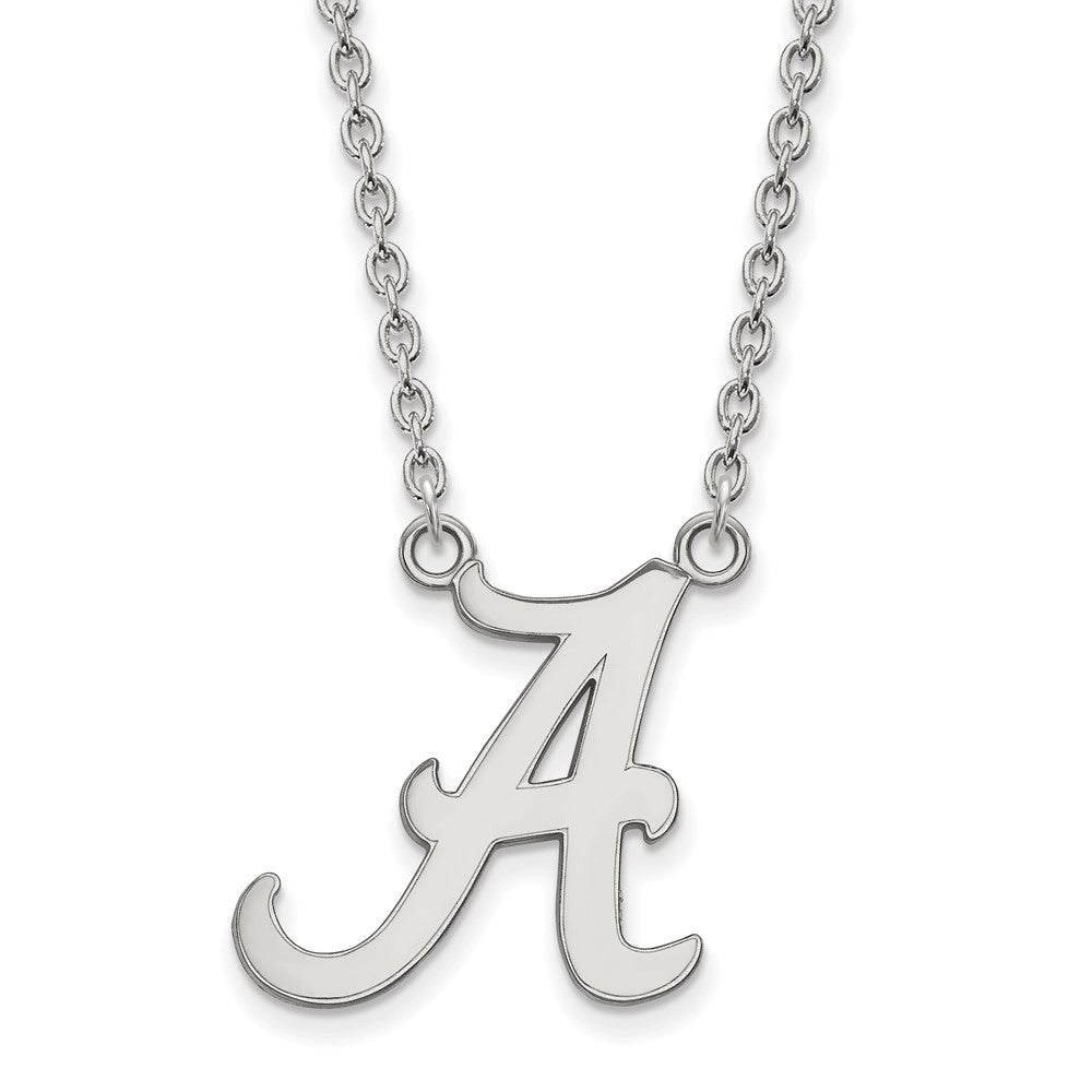 14k White Gold U of Alabama Large Initial A Pendant Necklace, Item N12125 by The Black Bow Jewelry Co.