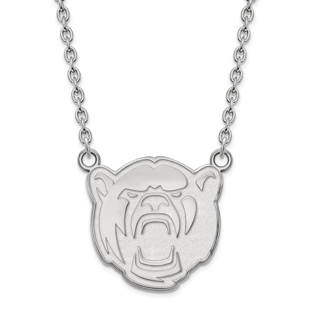 14k White Gold Baylor U Large Pendant Necklace, Item N12142 by The Black Bow Jewelry Co.
