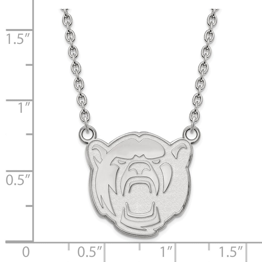 Alternate view of the 14k White Gold Baylor U Large Pendant Necklace by The Black Bow Jewelry Co.
