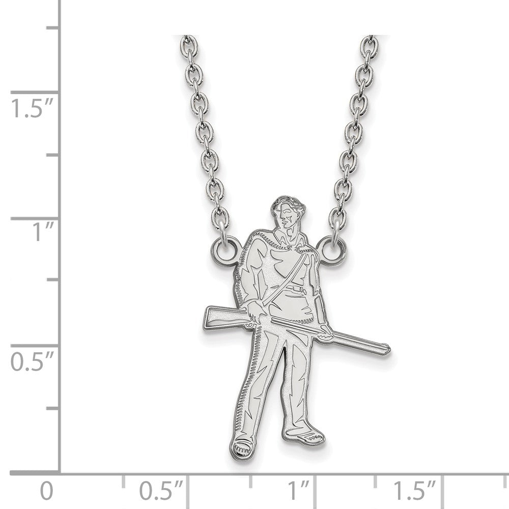 Alternate view of the 14k White Gold West Virginia U Large Pendant Necklace by The Black Bow Jewelry Co.