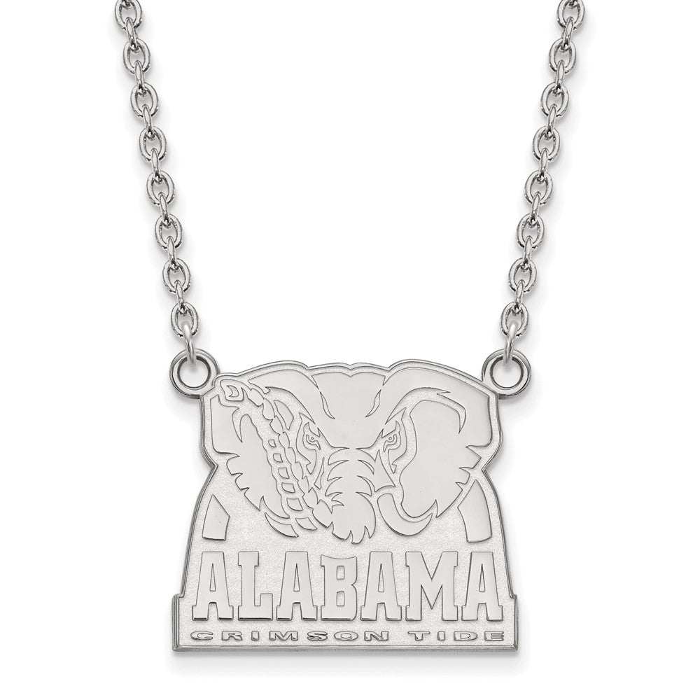 14k White Gold U of Alabama Large Pendant Necklace, Item N12188 by The Black Bow Jewelry Co.