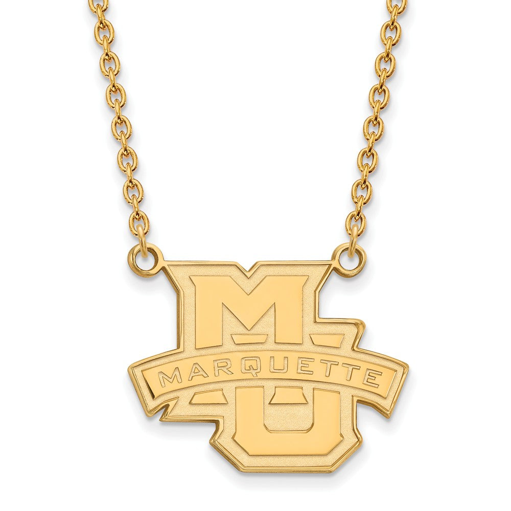 14k Yellow Gold Marquette U Large Pendant Necklace, Item N12218 by The Black Bow Jewelry Co.