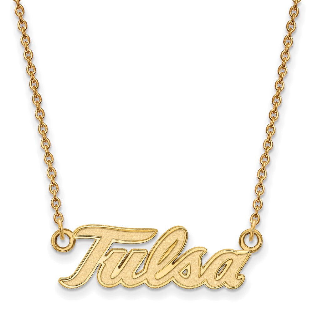 14k Yellow Gold The U of Tulsa Large Pendant Necklace, Item N12237 by The Black Bow Jewelry Co.