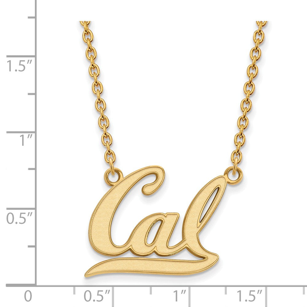 Alternate view of the 14k Yellow Gold California Berkeley Large 'Cal' Pendant Necklace by The Black Bow Jewelry Co.