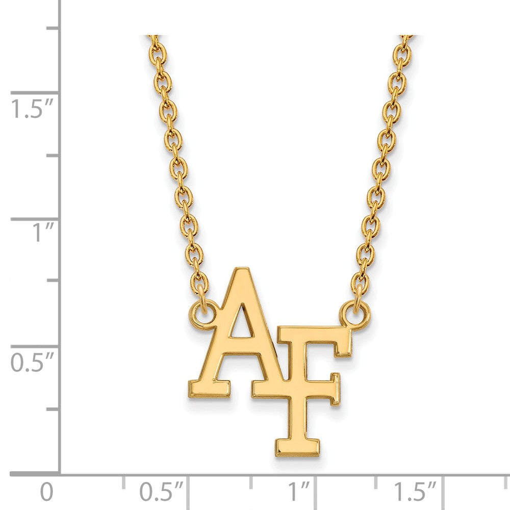 Alternate view of the 14k Yellow Gold Air Force Academy Large Pendant Necklace by The Black Bow Jewelry Co.