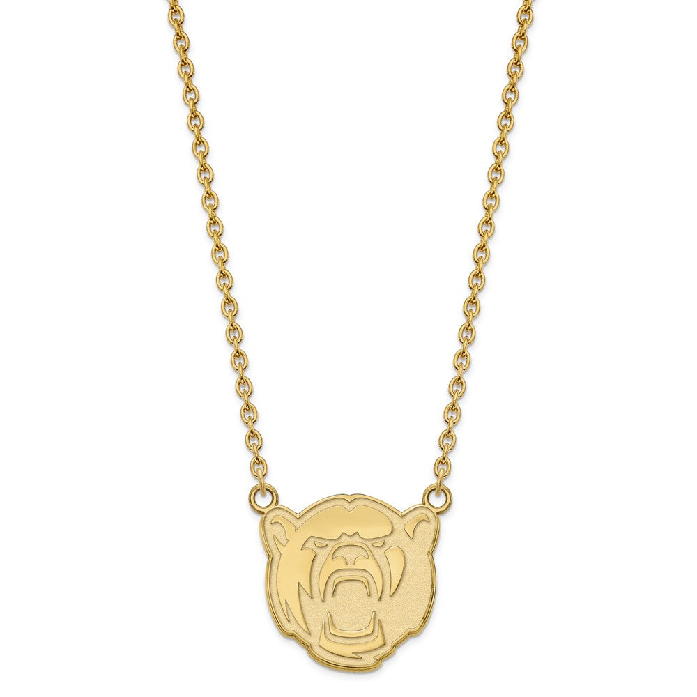 Alternate view of the 14k Yellow Gold Baylor U Lg Bear Pendant Necklace by The Black Bow Jewelry Co.