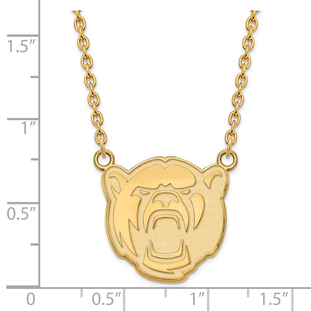 Alternate view of the 14k Yellow Gold Baylor U Lg Bear Pendant Necklace by The Black Bow Jewelry Co.