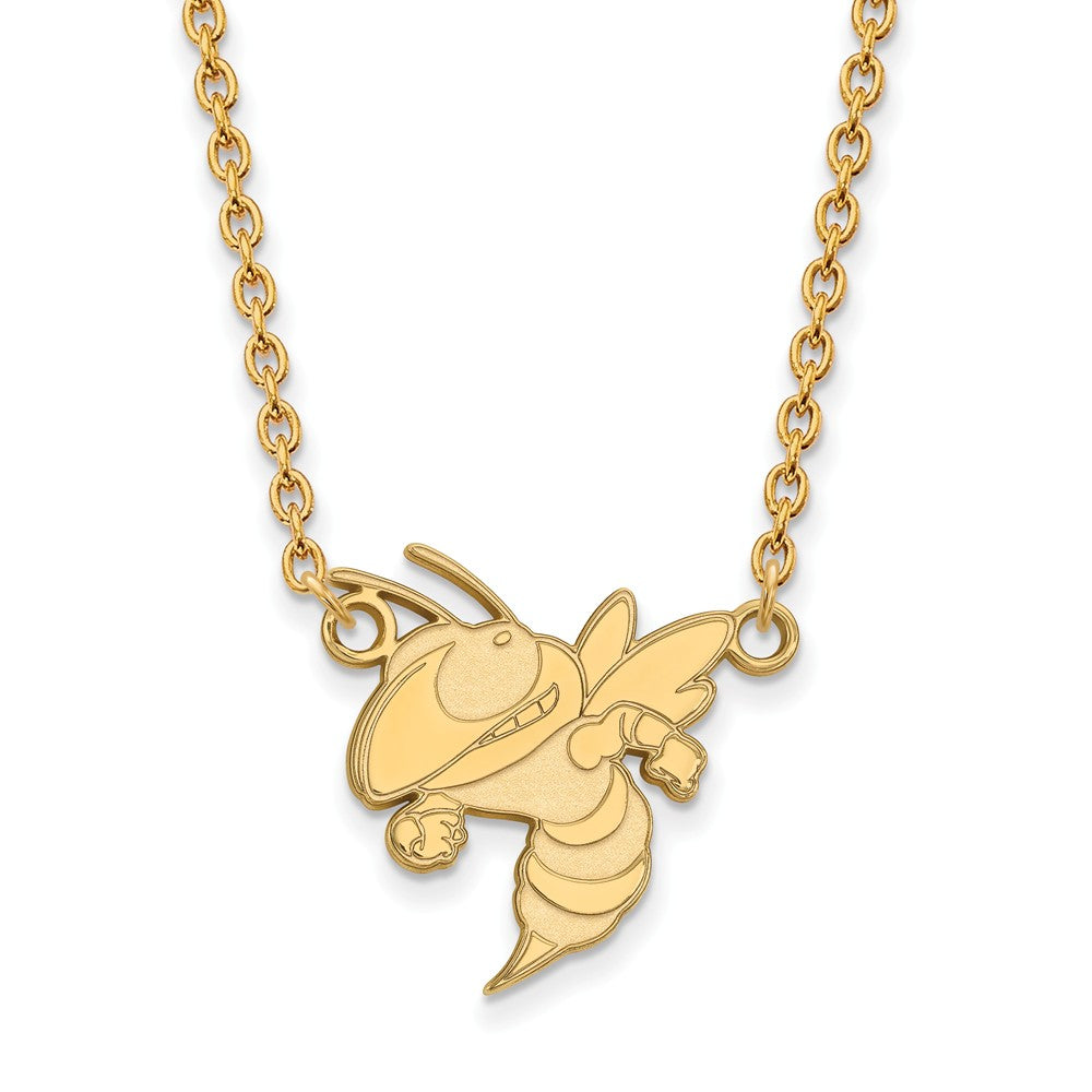 14k Yellow Gold Georgia Technology Lg Logo Pendant Necklace, Item N12343 by The Black Bow Jewelry Co.