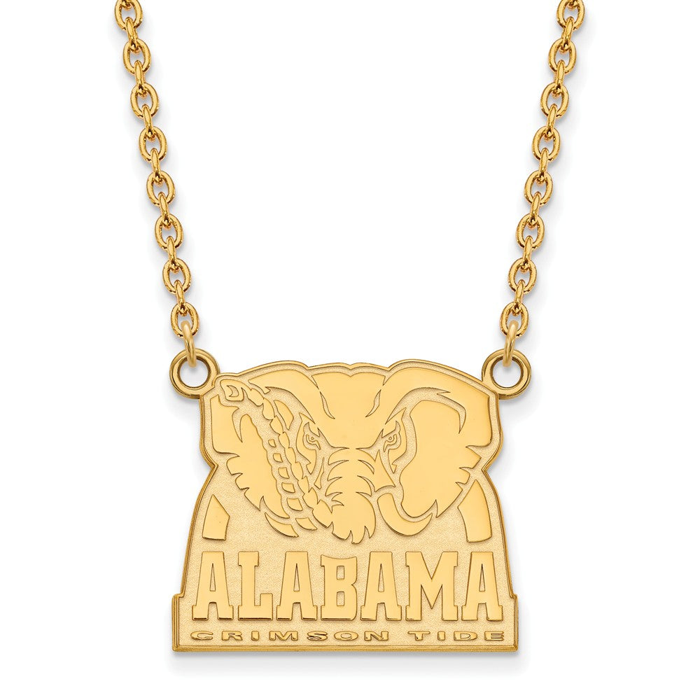 14k Yellow Gold U of Alabama Lg Logo Pendant Necklace, Item N12376 by The Black Bow Jewelry Co.