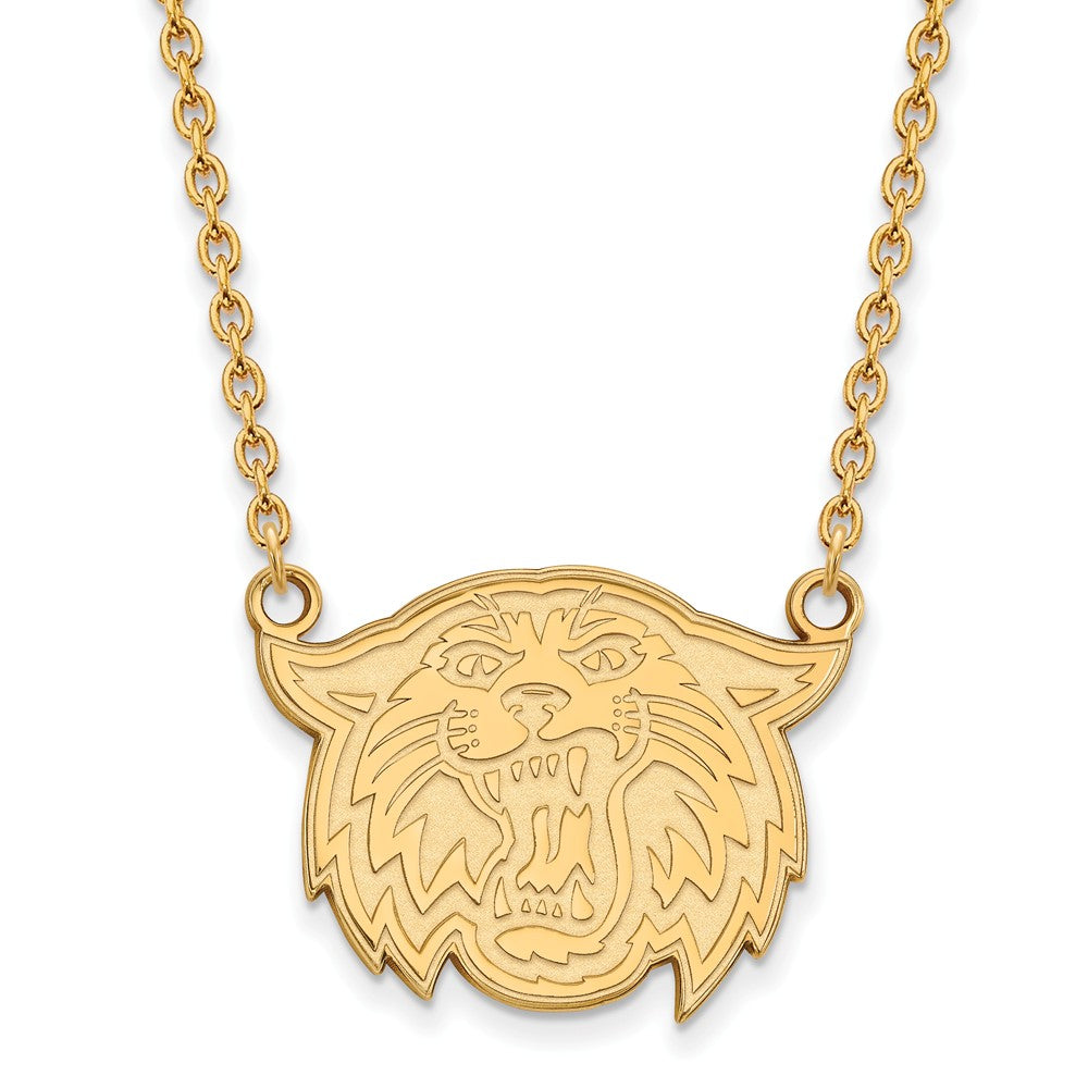 14k Gold Plated Silver Villanova U Lg Logo Pendant Necklace, Item N12381 by The Black Bow Jewelry Co.