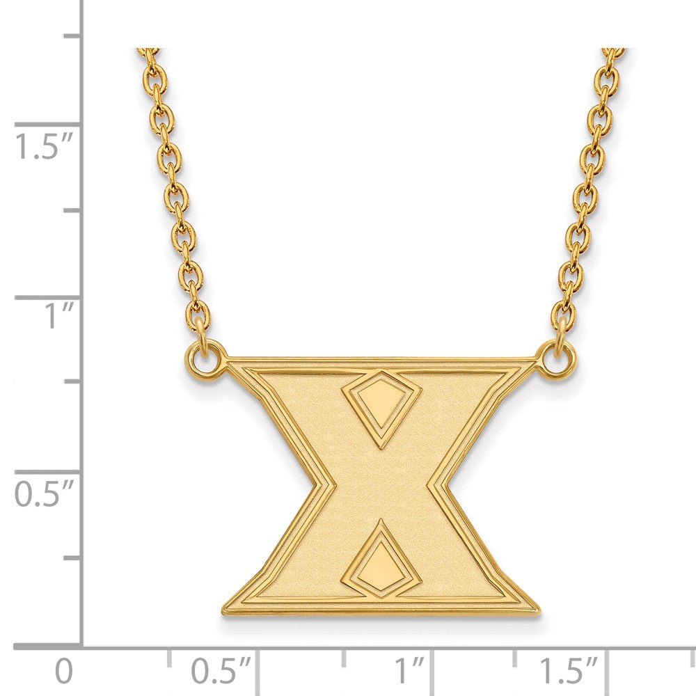 Alternate view of the 14k Gold Plated Silver Xavier U Large Initial X Pendant Necklace by The Black Bow Jewelry Co.