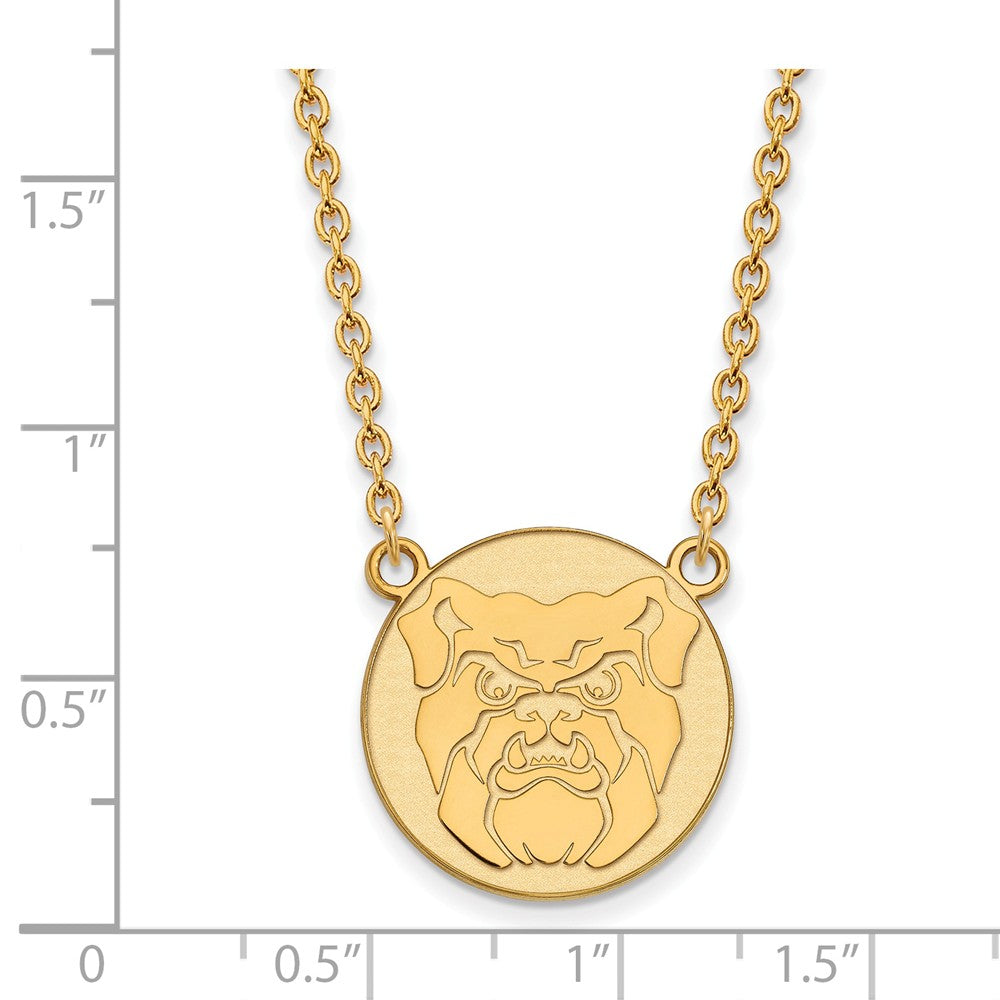 Alternate view of the 14k Gold Plated Silver Butler U Large Bulldog Pendant Necklace by The Black Bow Jewelry Co.