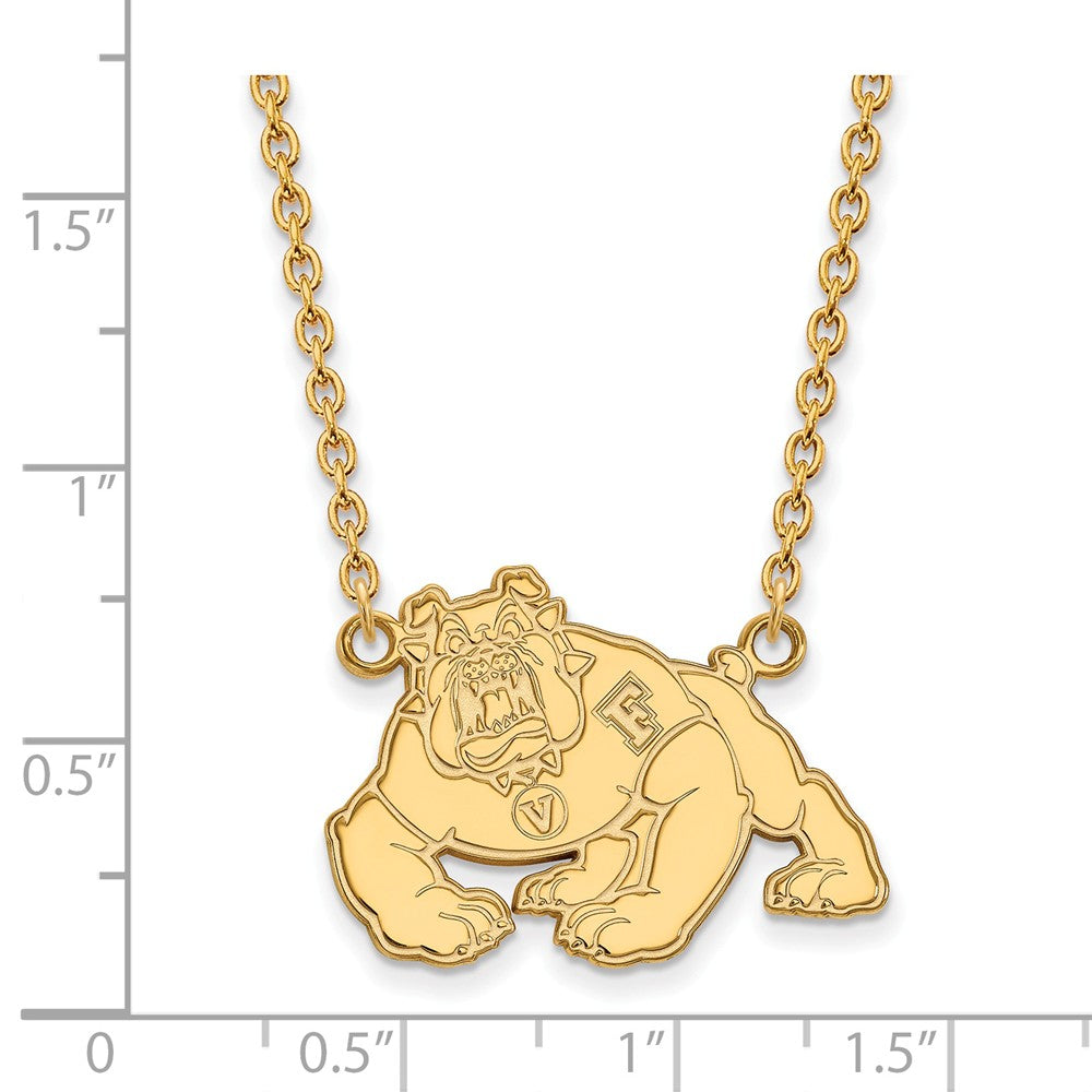 Alternate view of the 14k Gold Plate Silver California State Fresno Lg Pendant Necklace by The Black Bow Jewelry Co.