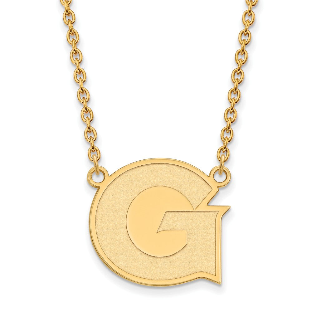 14k Gold Plated Silver Georgetown U Large Initial G Pendant Necklace, Item N12411 by The Black Bow Jewelry Co.