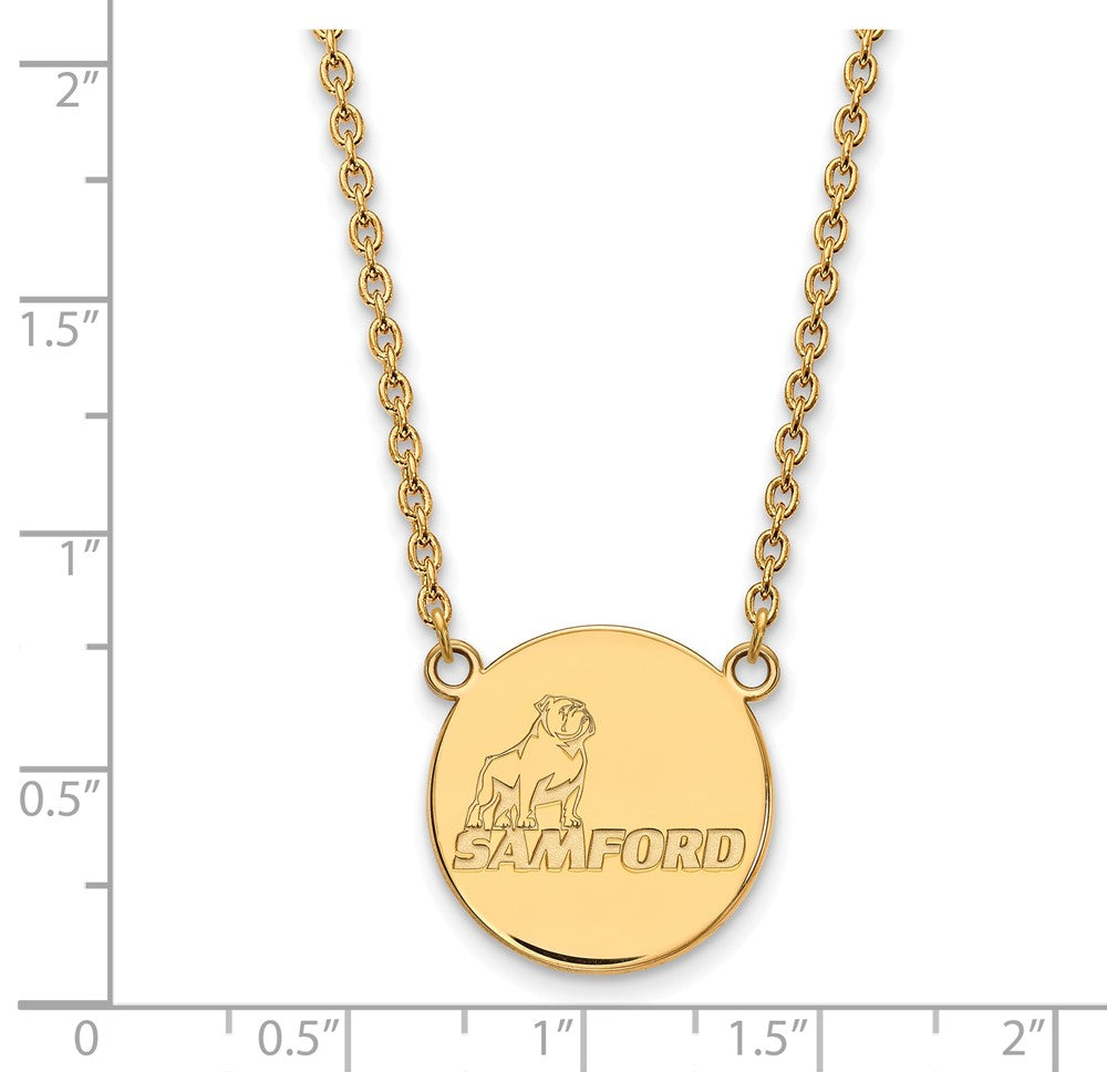 Alternate view of the 14k Gold Plated Silver Samford U Large Pendant Necklace by The Black Bow Jewelry Co.