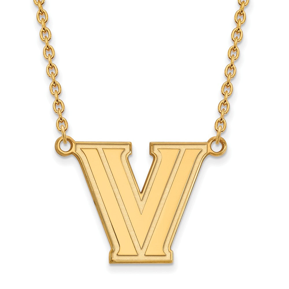 14k Gold Plated Silver Villanova U Large Pendant Necklace, Item N12438 by The Black Bow Jewelry Co.