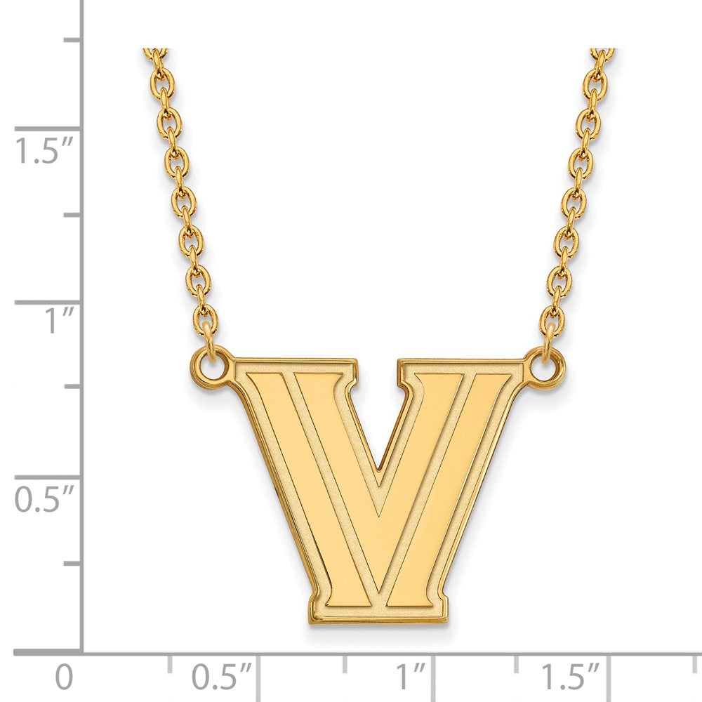 Alternate view of the 14k Gold Plated Silver Villanova U Large Pendant Necklace by The Black Bow Jewelry Co.