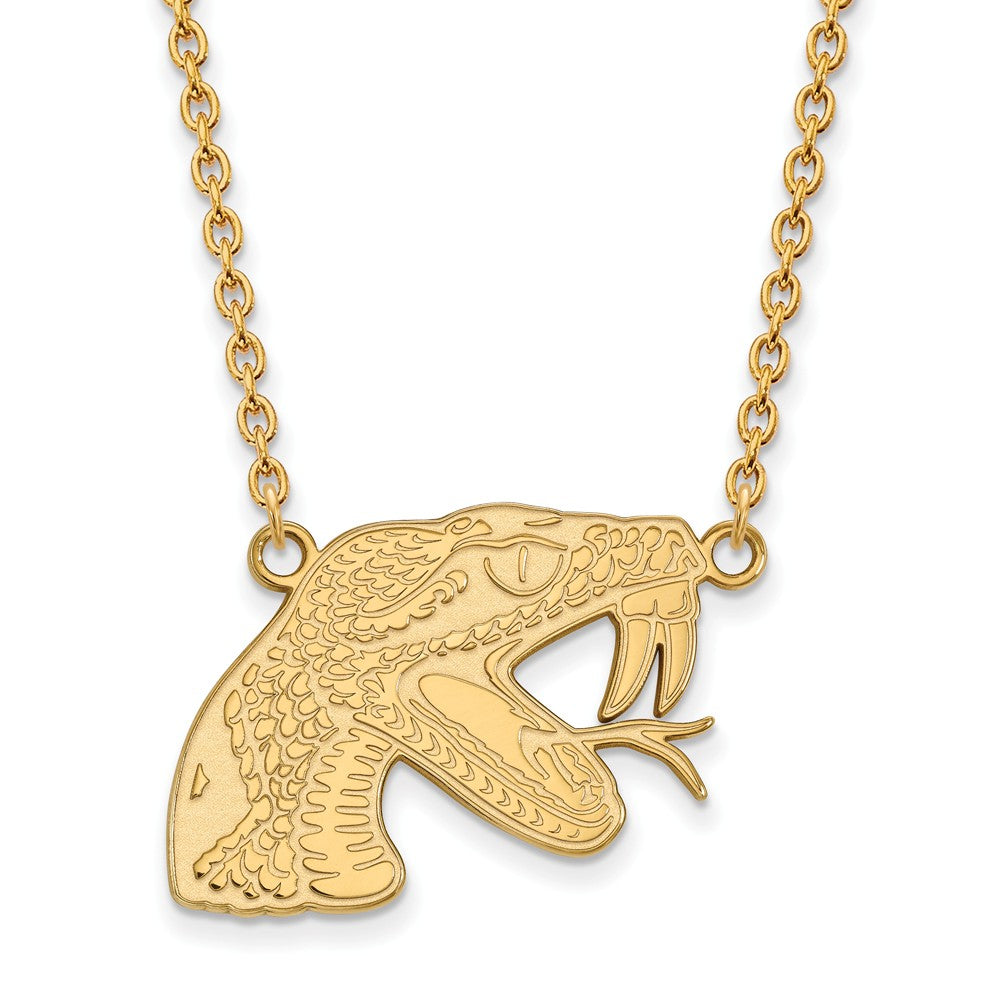 14k Gold Plated Silver Florida A&M U Large Pendant Necklace, Item N12444 by The Black Bow Jewelry Co.