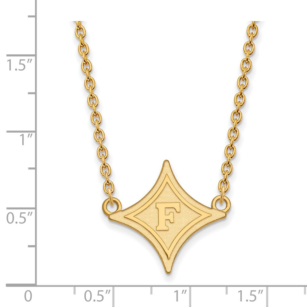 Alternate view of the 14k Gold Plated Silver Furman U Large Pendant Necklace by The Black Bow Jewelry Co.
