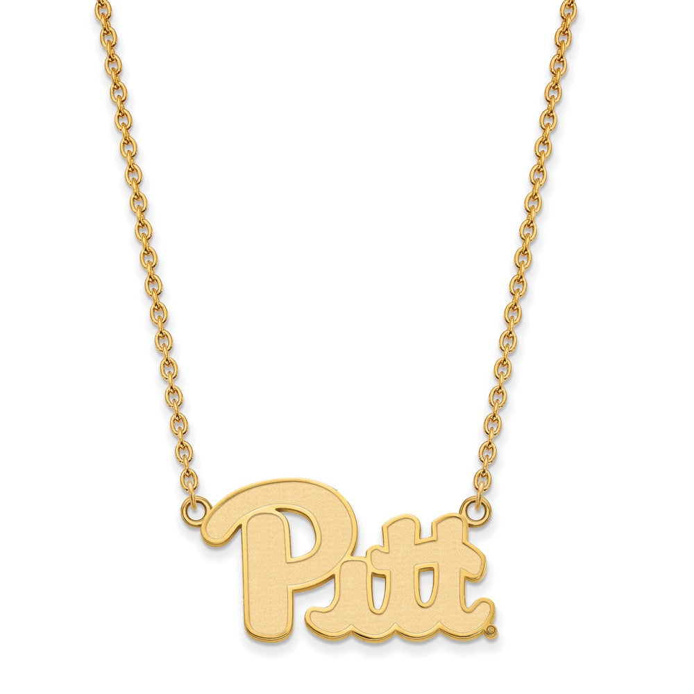 Alternate view of the Sterling Silver U of Pittsburgh Large 'Pitt' Pendant Necklace by The Black Bow Jewelry Co.