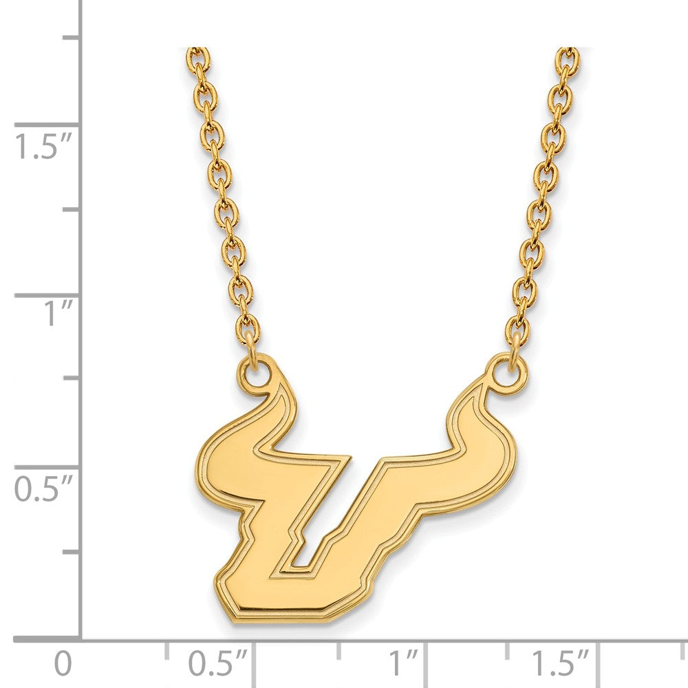 Alternate view of the 14k Gold Plated Silver South Florida Large Pendant Necklace by The Black Bow Jewelry Co.