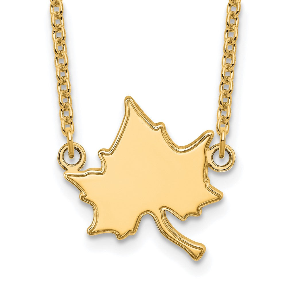 14k Gold Plated Silver Indiana State Large Pendant Necklace, Item N12469 by The Black Bow Jewelry Co.