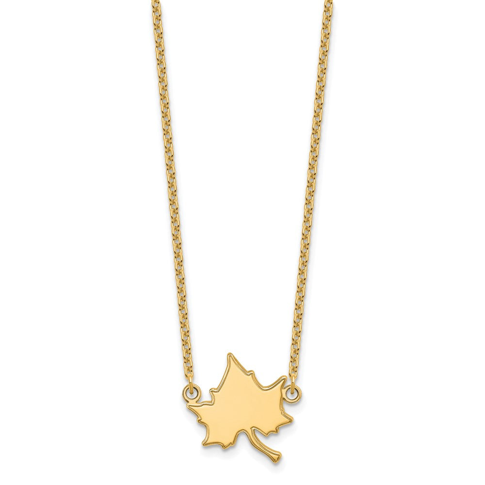 Alternate view of the 14k Gold Plated Silver Indiana State Large Pendant Necklace by The Black Bow Jewelry Co.