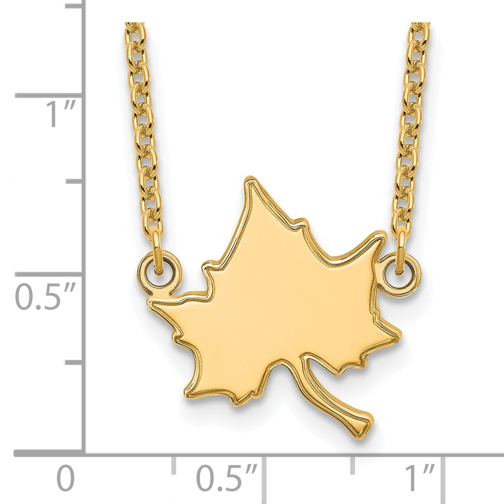 Alternate view of the 14k Gold Plated Silver Indiana State Large Pendant Necklace by The Black Bow Jewelry Co.