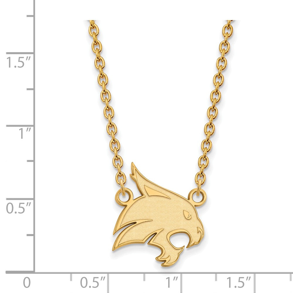 Alternate view of the 14k Gold Plated Silver Texas State Large Pendant Necklace by The Black Bow Jewelry Co.