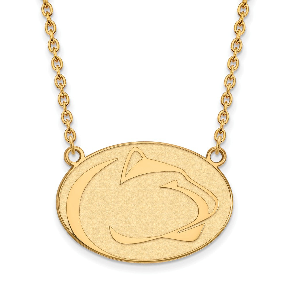 14k Gold Plated Silver Penn State Large Pendant Necklace, Item N12551 by The Black Bow Jewelry Co.