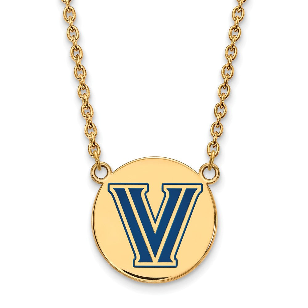 14k Gold Plated Silver Villanova U Lg Enamel Pendant Necklace, Item N12565 by The Black Bow Jewelry Co.