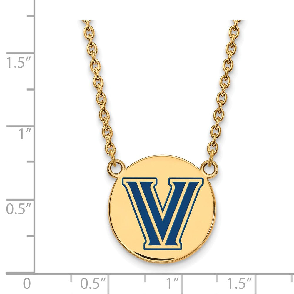 Alternate view of the 14k Gold Plated Silver Villanova U Lg Enamel Pendant Necklace by The Black Bow Jewelry Co.