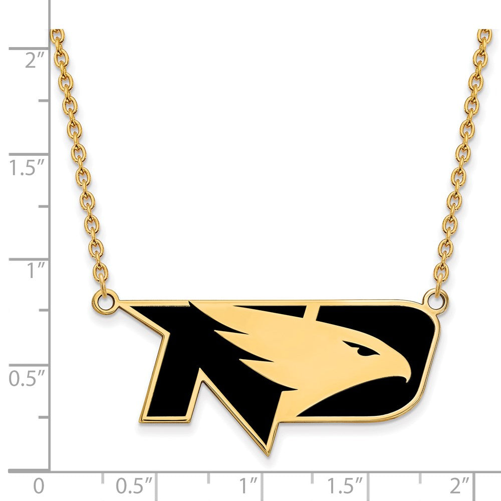 Alternate view of the 14k Gold Plated Silver North Dakota Lg Enamel Pendant Necklace by The Black Bow Jewelry Co.