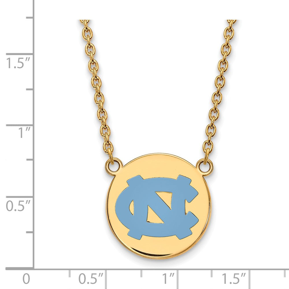 Alternate view of the 14k Gold Plated Silver North Carolina Enamel NC Pendant Necklace by The Black Bow Jewelry Co.
