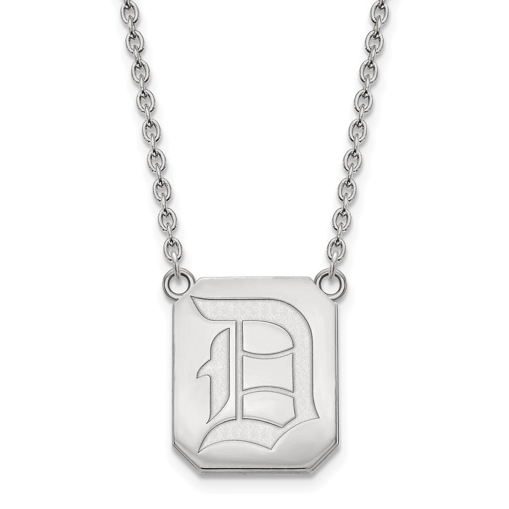 Sterling Silver Duquesne U Large &#39;D&#39; Pendant Necklace, Item N12649 by The Black Bow Jewelry Co.