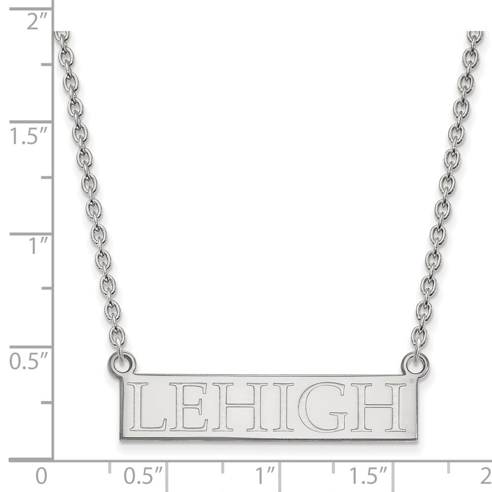 Alternate view of the Sterling Silver Lehigh U Large 'LEHIGH' Pendant Necklace by The Black Bow Jewelry Co.