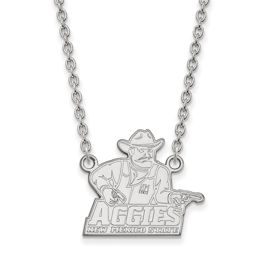 Sterling Silver New Mexico State Large Aggies Pendant Necklace, Item N12654 by The Black Bow Jewelry Co.
