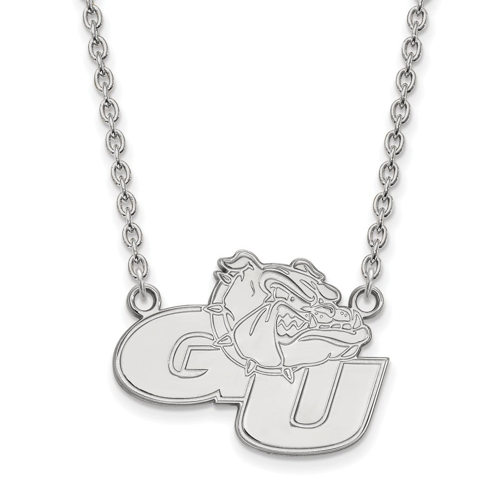 Sterling Silver Gonzaga U Large "GU' Mascot Pendant Necklace, Item N12668 by The Black Bow Jewelry Co.