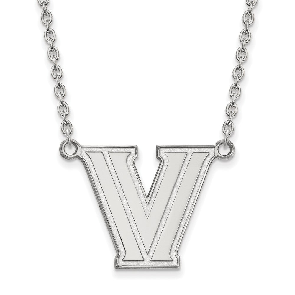 Sterling Silver Villanova U Large Pendant Necklace, Item N12694 by The Black Bow Jewelry Co.