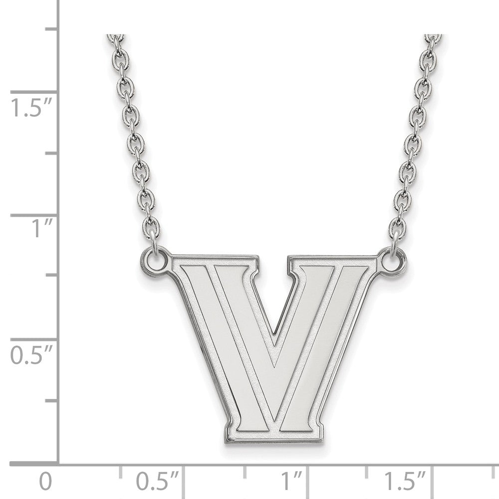 Alternate view of the Sterling Silver Villanova U Large Pendant Necklace by The Black Bow Jewelry Co.